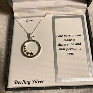 Sterling silver inspirational necklace with stars